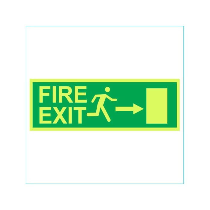 Buy Fire exit Right Arrow Sign Glow Emergency fire Safety Radium Night ...