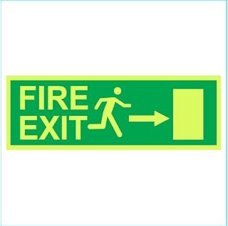 Fire exit Right Arrow Sign Glow Emergency fire Safety Radium Night Light illuminations PVC Waterproof Sign Sticker