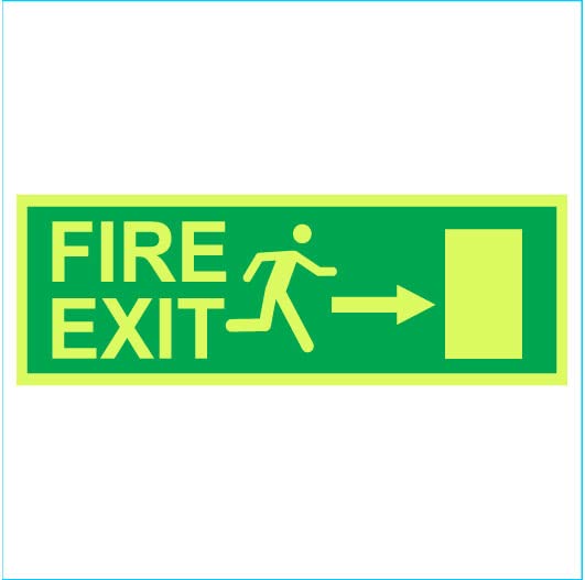 Buy Fire exit Right Arrow Sign Glow Emergency fire Safety Radium Night