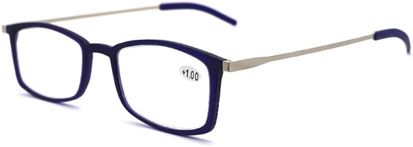 Slim Rectangular Reading Glasses, Anti-Eye Fatigue, Women Stylish, Eye Strain Glasses of Reading (Color : Gray, Size : 3.0)