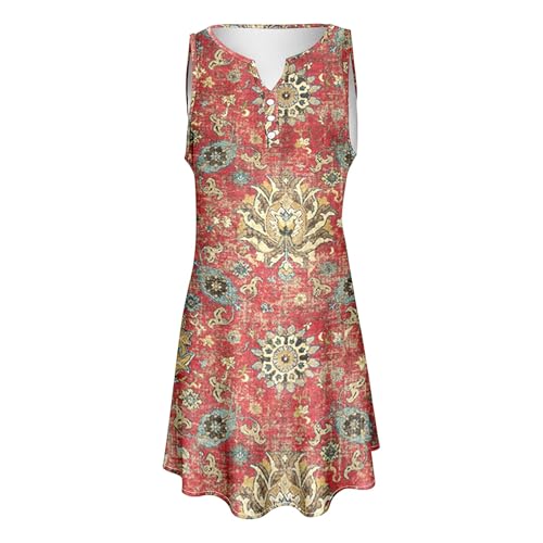 Mini robe d'été contre la chaleur vêtement ample fluide boutonné - 4