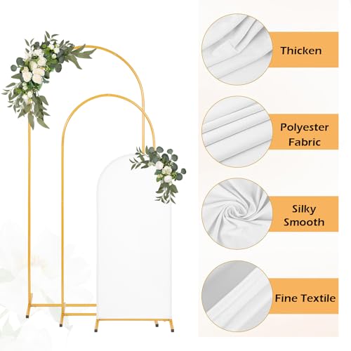 ybaymy Metal Arch Background Frame Set of 3 (4FT/5FT/6FT) Wedding Arch Backdrop Stand Display Stand Arch Frame Gold Wedding Arch Stand for Weddings, Birthdays, Ceremony, Party Decorations - Image 4