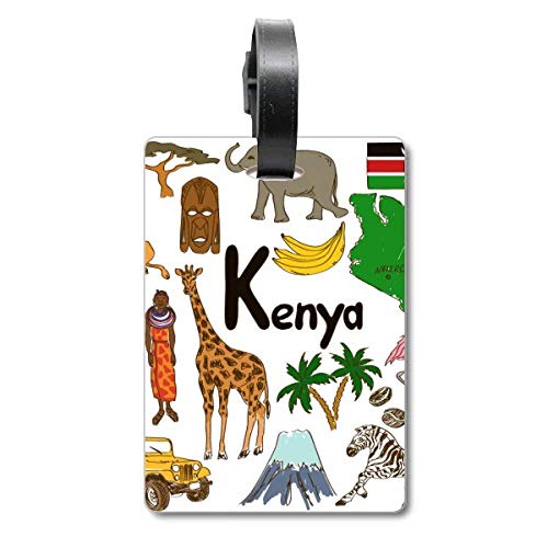 Étiquette d'identification pour valise Kenya évite la perte de bagage avec son motif animaux