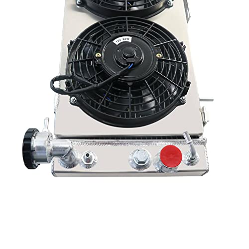 Radbuild 3 Row Radiator For 1984-2001 Jeep Cherokee Aluminum Radiator For 1986-1992 Jeep Comanche Radiador For 1984-1990 Jeep Wagoneer Radiators Shroud 3X9" Fans Thermostat Relay Kit 85 86 87 88 89 90 #TOP5