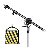 Soonpho Photography Extension Boom Arm for Light Stand/C-Stand,3.8ft to 6.8ft Ajustable Crossbar Holding Arm with 1/4' to 3/8' Screw for Softbox,Studio Strobe,Monolight,Video Light,Reflector ect.