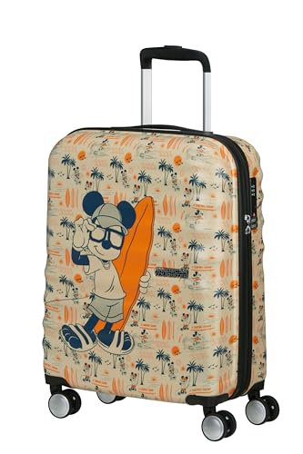 American Tourister Wavebreaker Disney - Mickey Mouse Valise Cabine 55 cm, Valise Rigide, Trolley Cabine pour Ryanair & la Plupart des Compagnies - Mickey Super...