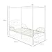 Best Choice Products 4-Post Metal Canopy Twin Bed Frame for Kids Bedroom, Guest Room w/Heart Scroll Design, 14-Slat Support System, Headboard, Footboard - White