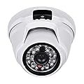 EVERSECU 1080P (HD-TVI/AHD/CVI/Analog) Hybrid Outdoor/Indoor Metal Turret Dome Security Camera, Day Night Vision Security IR Analog Camera, Vandalproof Mini Dome CCTV Camera