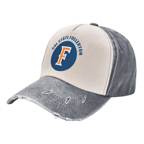 Cal State Fullerton Titans Washed Baseball Caps Woman Mans Outdoor Hat Gray