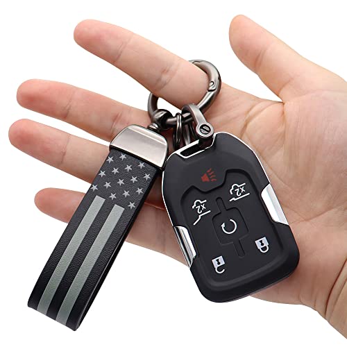 Elegananccy Black American Usa Flag Car Keychain With Zinc Alloy Ring Fit For Truck Chevrolet, Ford, Jeep, Dodge,Men Car Accessories #TOP5