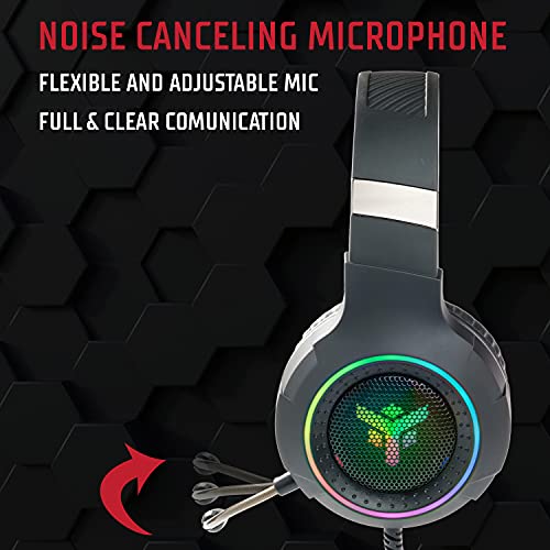 Cuffie Gaming H430 - Cuffie Gaming con Microfono Flessibile. Cuffie da gioco con Controllo del volume, cancellazione rumore esterno, colori LED. Adatti per PC e console - Cuffia gaming - Immagine 2