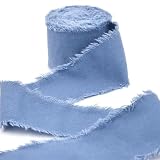 KKRANG Nastro di Lino e Cotone con Bordo sfilacciato, strappato a Mano, 4 cm x 5 m, per inviti di Nozze, Bouquet, Confezioni Regalo, Decorazioni