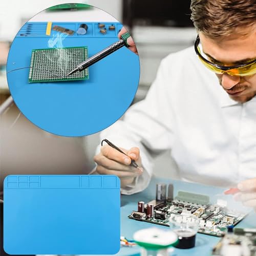 lötmatte,magnetfeldmatte,esd matte,Reparatur- und Lötmatte Silikon, 500°C Werkbankmatte,für die Reparatur von Uhren, Telefonen Laptops (34 * 23cm) – Bild 4