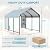 Sundale Outdoor Metal Carport 10' x 15' x 10', Heavy Duty Canopy for Garage, Car Garage Shelter with Galvanized Metal Roof and Two Bibs with Pockets for Jeep and Boat, Grey
