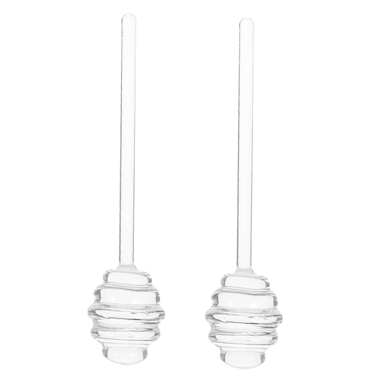 MAGICLULU 2Pcs Transparent Honey Dippers Honey Sticks for Syrup Viscous Substances Kitchen Must Haves for Easy Mixing and Serving Portable Stirring Sticks