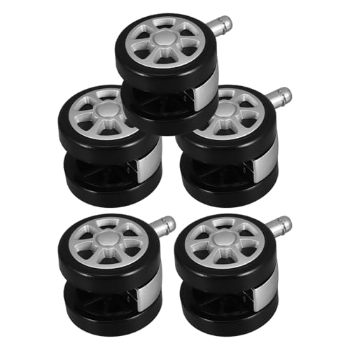 DECHOUS 5個 オフィスチェア用交換キャスター 耐荷重設計 静音ソフトホイール 床傷防止 万向転がり自在 多用途デスクチェア車輪