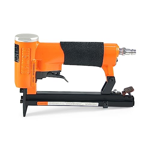 Kamsin KN7116 22 Gauge Pneumatic Upholstery Stapler, Type 71, 9MM Crown, 6 to16MM Length Staples, Air Staple Gun Power Fine Wire Stapler for Furniture, Renovation, Fabric Attaching
