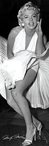 Poster Marilyn Monroe robe blanche pour habiller une porte nue ou abîmée 158x53cm