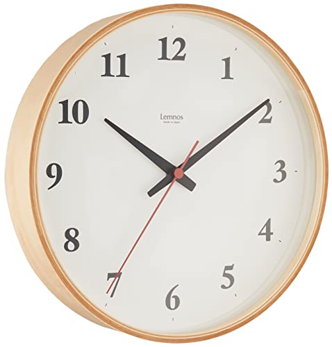 レムノス 掛け時計 電波 アナログ プライウッド ナチュラル 天然色木地 Plywood clock LC22-02W NT Lemnos 直径25.4㎝