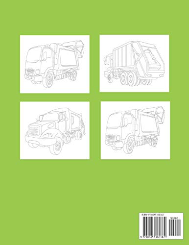 Trace And Color Monster Trucks for Kids: Big Fun Tracing And Coloring Activity Book for Kids Ages 4-8 With 30 Unique Designs of Monster Garbage Dumpster Trucks image 4