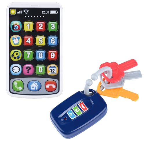 COLORBABY Play Set teléfono y Llaves dinámicas para bebé, Móvil dinámico, Aprendizaje Idiomas, Español, Inglés, Juego de Roles, Juguetes dinámicos, niños + 12 Meses (39603)