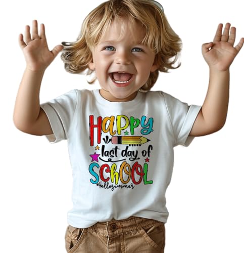 Image of hrcfbk Kids Toddler Little Boys Girls Last Day of School T-Shirt End of School Year Summer Holiday Shirt