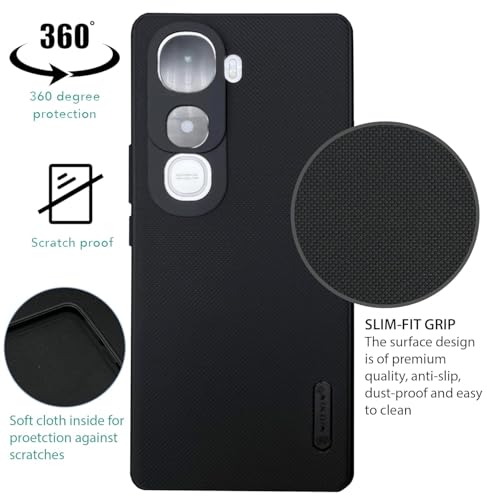 Image of Back Cover Case Compatible for Vivo Y400 5G (Textured Grip Design | Camera Protetion | Slim and Light Weight | Soft Touch and Feel | Black)