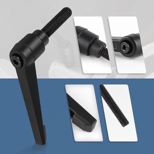 efuturetime 4 Stück Klemmhebel Griff, M10-25mm, Verstellbare Klemmhebel aus Kohlenstoffstahl, Klemmhebel Außengewinde Griff Maschinengriffe, Schwarz, 25mm