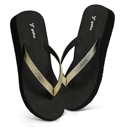 Image of YOHO Women Black soft slippers | Comfortable and Stylish flip flop | Chappal for Woman in exciting colors | Daily Use | Lightweight | Anti Skid Monsoon Chappal | Bubbles