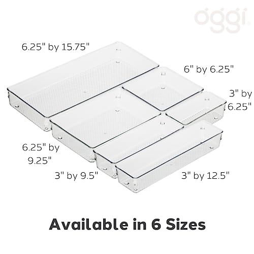 Image of Oggi Clear Drawer Organizer | 6 inch X 9 inch | Pack of 2 | For Kitchen & Office | Utensil Storage