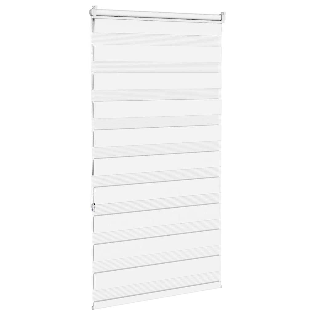 Store enrouleur double blanc 90 x 150 cm avec largeur du tissu 85,9 cm, en polyester, store occultant avec brise-vue, store enrouleur pour fenêtre, store intérieur, store à fixation sans perçage