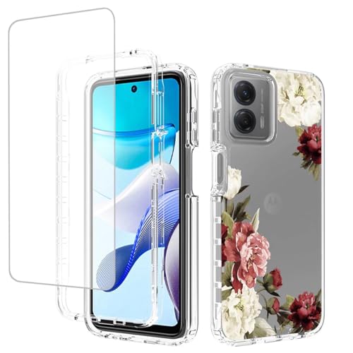 Coque Moto G 5G 2023 motif floral transparent anti-jaunissement et antichoc
