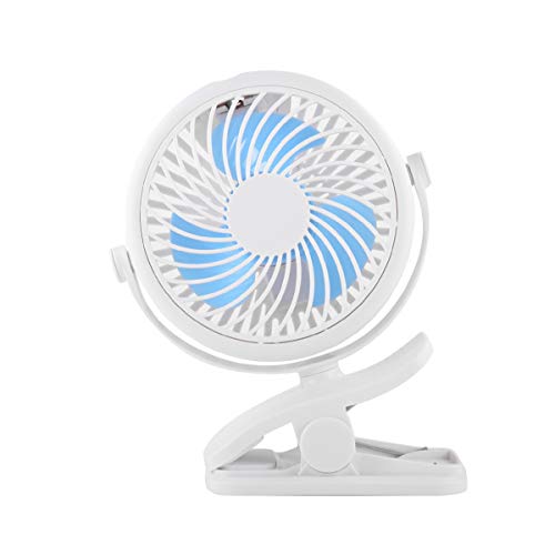 tuzhi Ventilador de Mini Clip de USB, Ventilador de Escritorio con rotación de 360 ​​° Cochecito portátil Clip de batería eléctrica 2200mAh Recargable para el hogar, Oficina, Gimnasio, Pesca