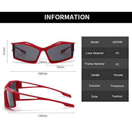 EQNSMDTGZ Damskie okulary przeciwsłoneczne Przesadne okulary przeciwsłoneczne Street Fashion Vintage Spersonalizowane, Przezroczysty, Taille unique