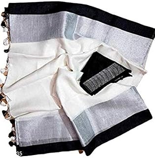 Women's Bhagalpuri Linen Saree With Blouse Piece
