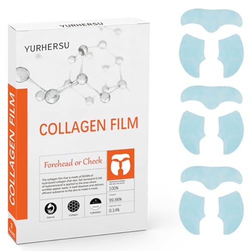 YURHERSU Melting Collagen Face Film Soluble Face Mask Skin Soothing Care Membrane Film for Forehead Cheek Moisturizing Removing Fine Line Firm Smooth Skin Improving Skin Elasticity