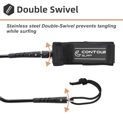 image for Thurso SURF Bodyboard Leash Wrist Leash 4 Feet 7.2mm Coiled Double Sta