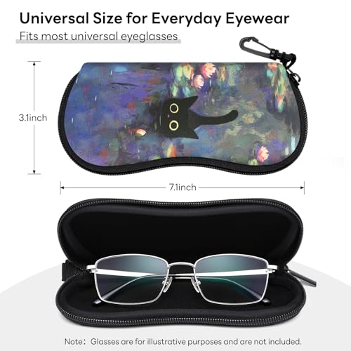 Image of Sunglasses Case with Belt Clip, Ultra Light Neoprene Zipper Soft Padded Glasses Case for Women Men