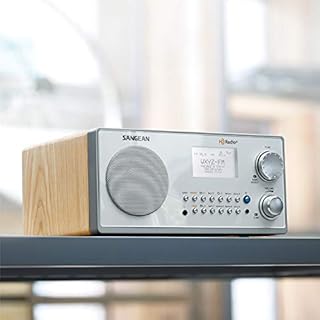 Sangean HDR-18 HD Radio/FM-Stereo/AM Wooden Cabinet Table Top Radio Silver