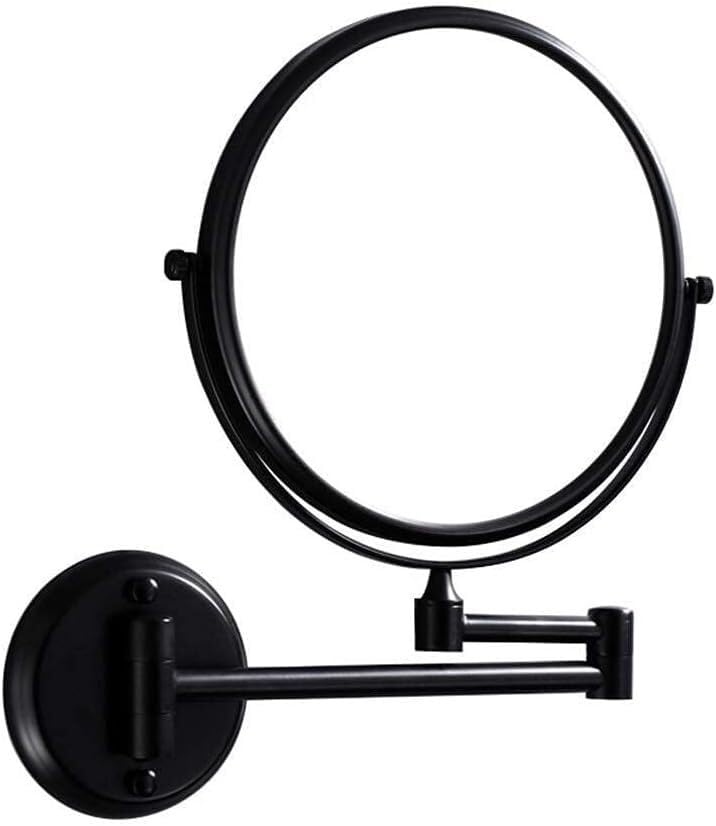 Miroir de maquillage mural contre la distorsion visuelle avec loupe x3 et bras pliable