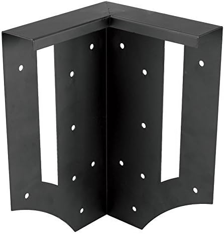 Plow & Hearth DIY Raised Garden Bed Corner Brackets - Powder Coated Galvanized Solid Steel - Black - 6"L x 6"W x 10½"H - Set of 4