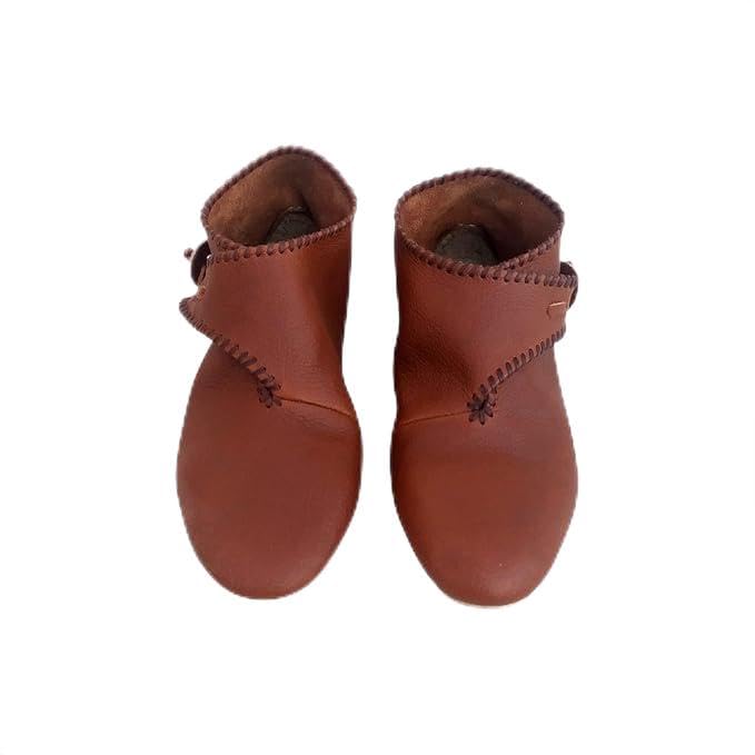 Viking Style Leather Button Up Boots Pair Leather Button up Footwear Pair