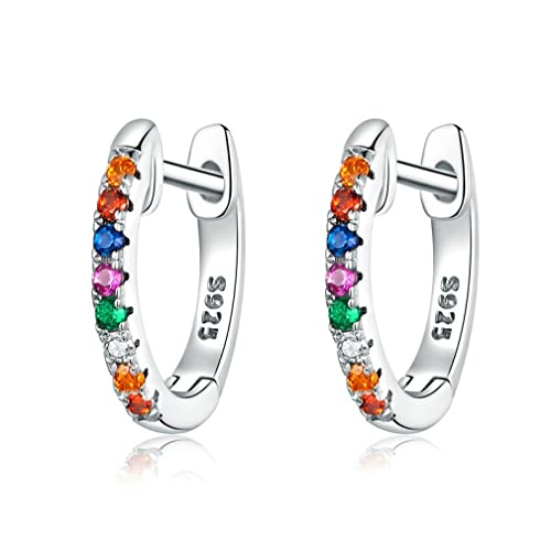 Boucles d'oreilles Argent Arche Colorée Zirconium Idéales pour Sublimez vos Tenues de Soirée