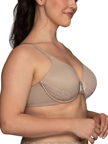Image of Vanity Fair Women's Full Figure Beauty Back Smoothing Bra with Lace, 4-Way Stretch Fabric, Lightly Lined Cups up to DD