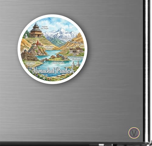 Image of Himachal Pradesh extured Finish Acrylic Fridge Magnet - UV Texture Printed, Stylish Multicolor Magnet for Fridge, Wardrobe & Metal Surfaces, Pack of 1 (Himachal Pradesh)