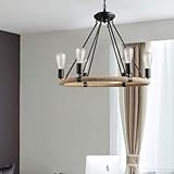Installation facile et réglable : équipée d'une chaîne métallique flexible, cette lampe suspendue à 6 lumières se monte solidement sur les plafonds plats ou inclinés des halls et des couloirs.