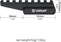 Vista 2 de ohhunt Soporte para carril holográfico de alcance fotográfico de 0.65 pulgadas, perfil bajo, elevador de punto rojo