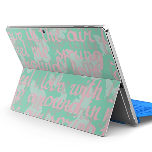 igsticker Surface pro7 (2019) pro6 pro2017 pro4 専用 スキンシール サーフェス ノートブック ノートパソコン カバー ケース フィルム ステッカー アクセサリー 保護 011125 英語 パステル 緑