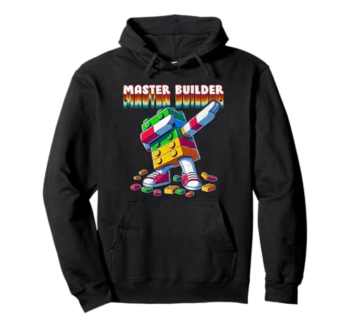 Retro Vintage Blocks Bricks Dabbing Master Builder �p�[�J�[