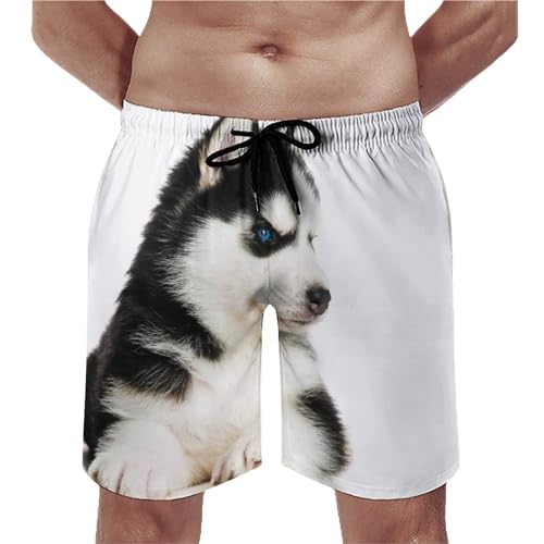 Short de bain homme husky mignon swim trunk de plage avec poches